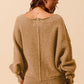 SO ME Loose Fit Exposed Seam Slouchy Boucle Sweater - Farnelli