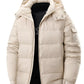 Men's Full Size Hooded Puffer Jacket with Side Zipper Pockets Plus Size - Farnelli