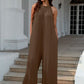 Double Take Full Size Tie Back Cutout Sleeveless Jumpsuit - Farnelli