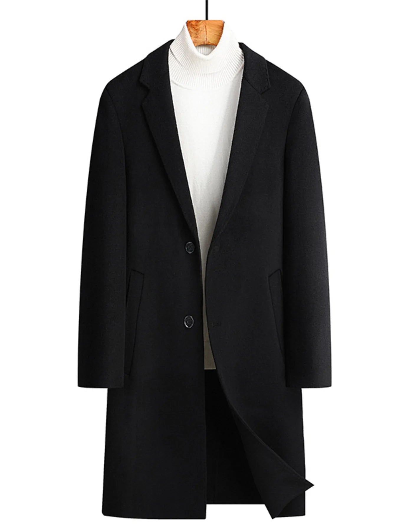 Men's Plus Size Lapel Collar Long Coat - Farnelli