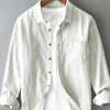 Men's Plus Size Button-Up Long Sleeve Shirt - Apricot
