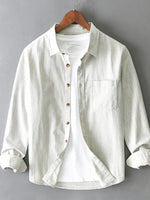 Men's Plus Size Button-Up Long Sleeve Shirt - Farnelli