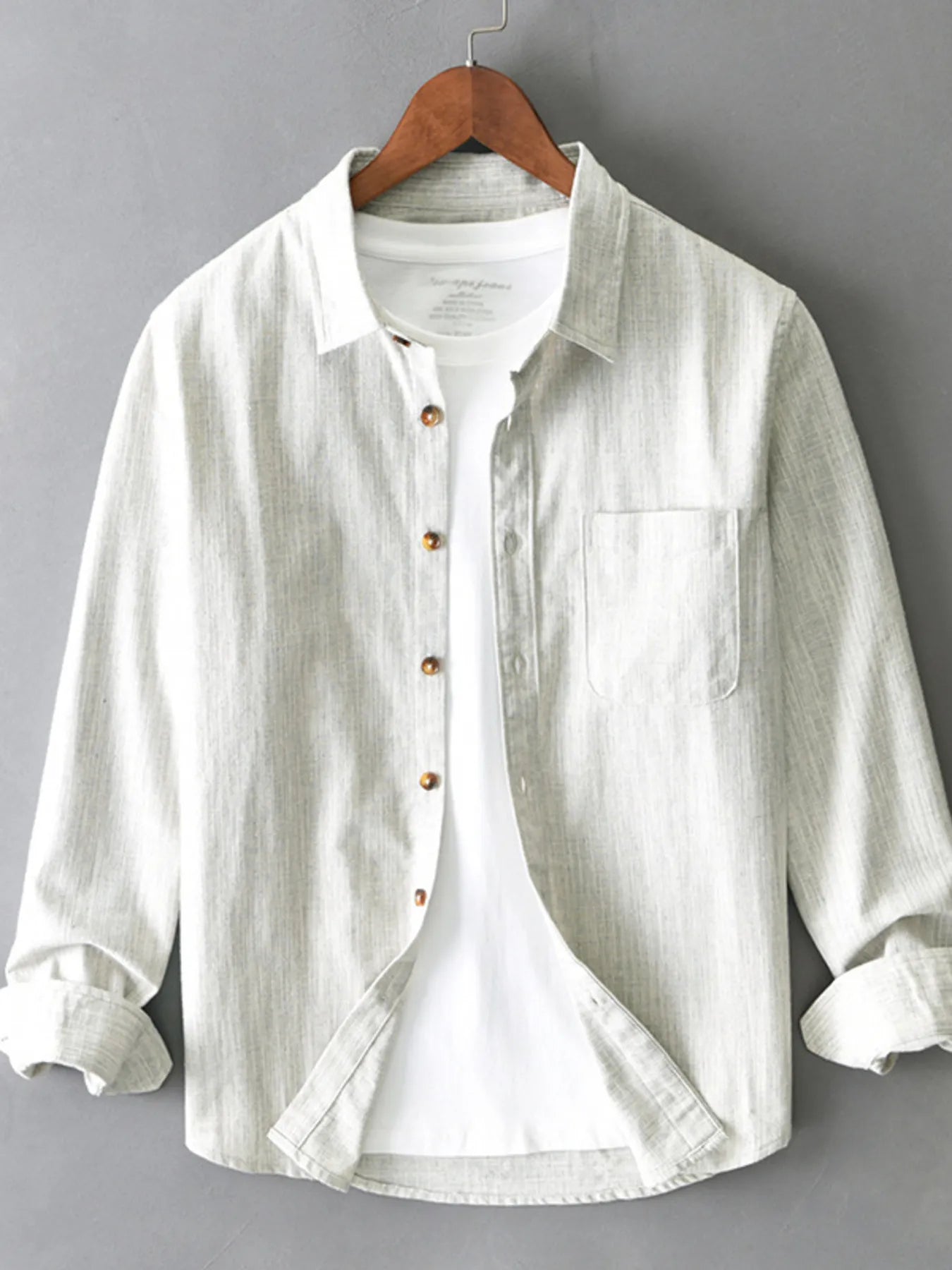 Men's Plus Size Button-Up Long Sleeve Shirt - Farnelli