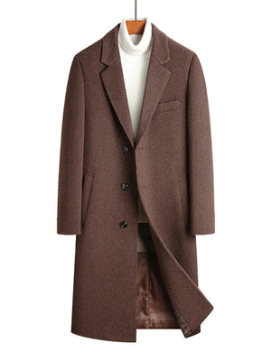 Men's Classic Button Up Longline Overcoat - Farnelli