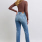 Judy Blue Full Size Run Vintage Wash Thermal Straight Jeans - Farnelli
