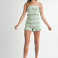 MABLE Pointelle Knit Fabric Ruffled Tube Romper - Farnelli