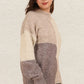 VERY J Color Block Mock Neck Drop Shoulder Sweater - Farnelli