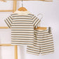 Children's Striped Short Sleeve Polo and Pants Set - Farnelli