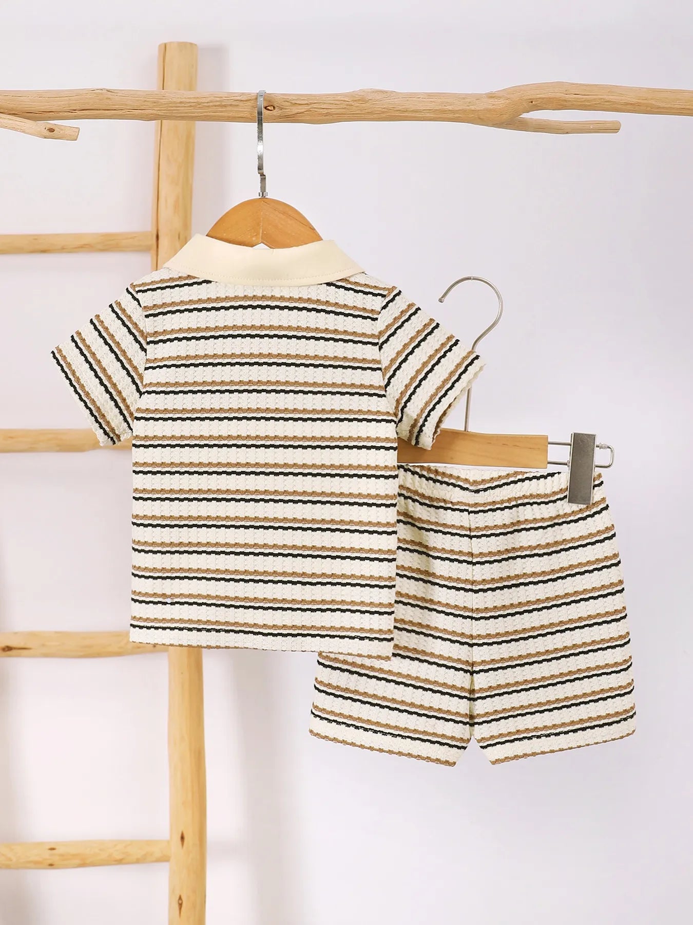 Children's Striped Short Sleeve Polo and Pants Set - Farnelli