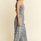 Davi & Dani Leopard Spaghetti Straps Wide Leg Jumpsuit - Farnelli