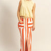 HYFVE Striped Pocket Detail Maxi Skirt - TOMATO/CREAM