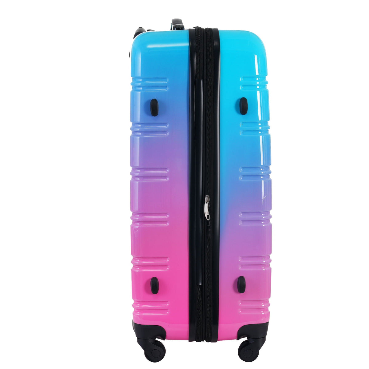 HouseOfZazla gradient color hardshell luggage set in light blue or purple with spinner wheels and TSA lock