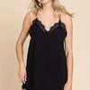 Culture Code Lace Detail Spaghetti Strap Cami - Black