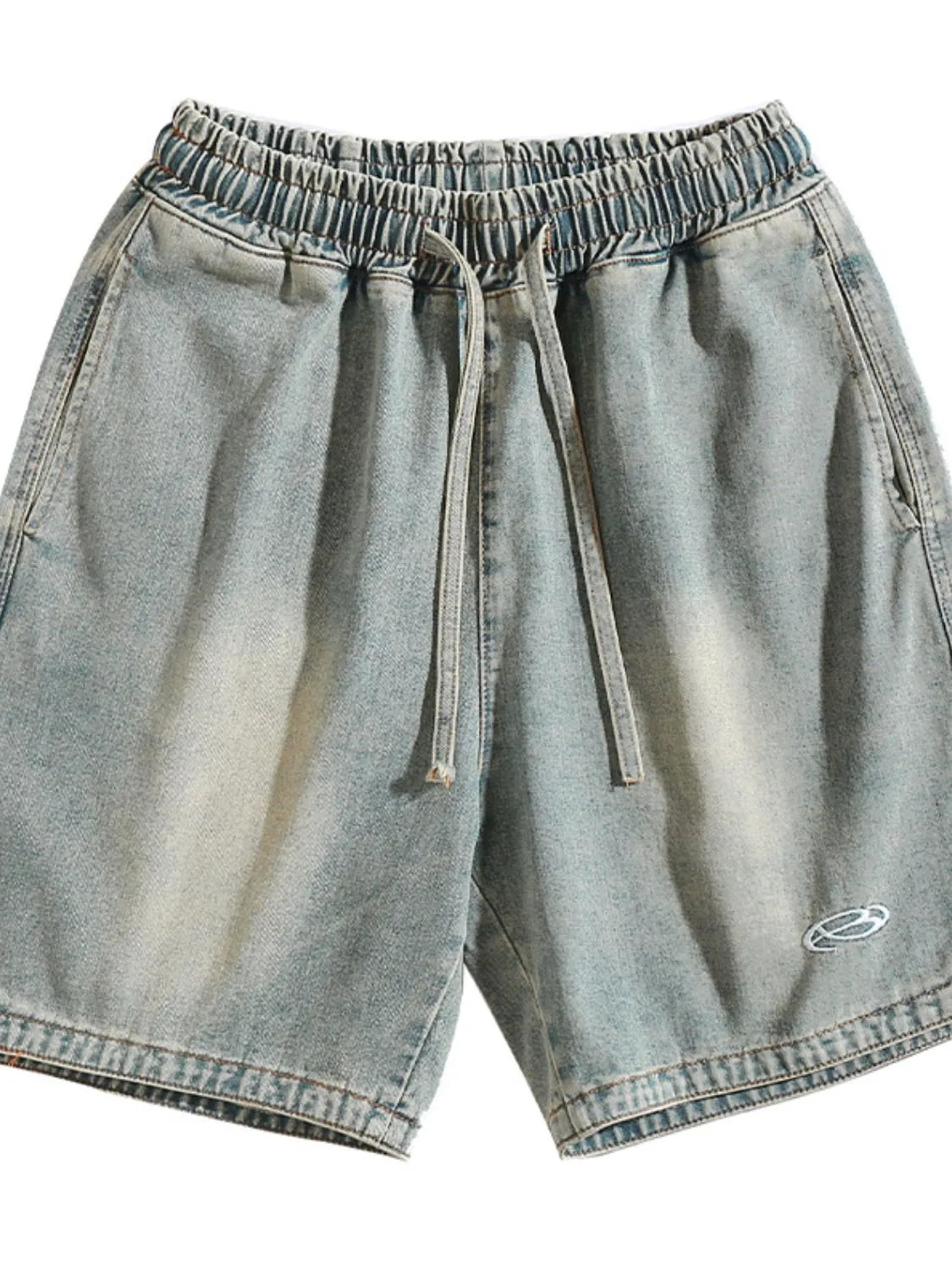 Men's Plus Size Drawstring Denim Shorts - Farnelli