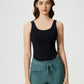 Millennia Round Neck Wide Strap Active Tank with Detachable Chest Pads - Farnelli