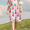 Children's Radish Print Casual Dress - Multicolor