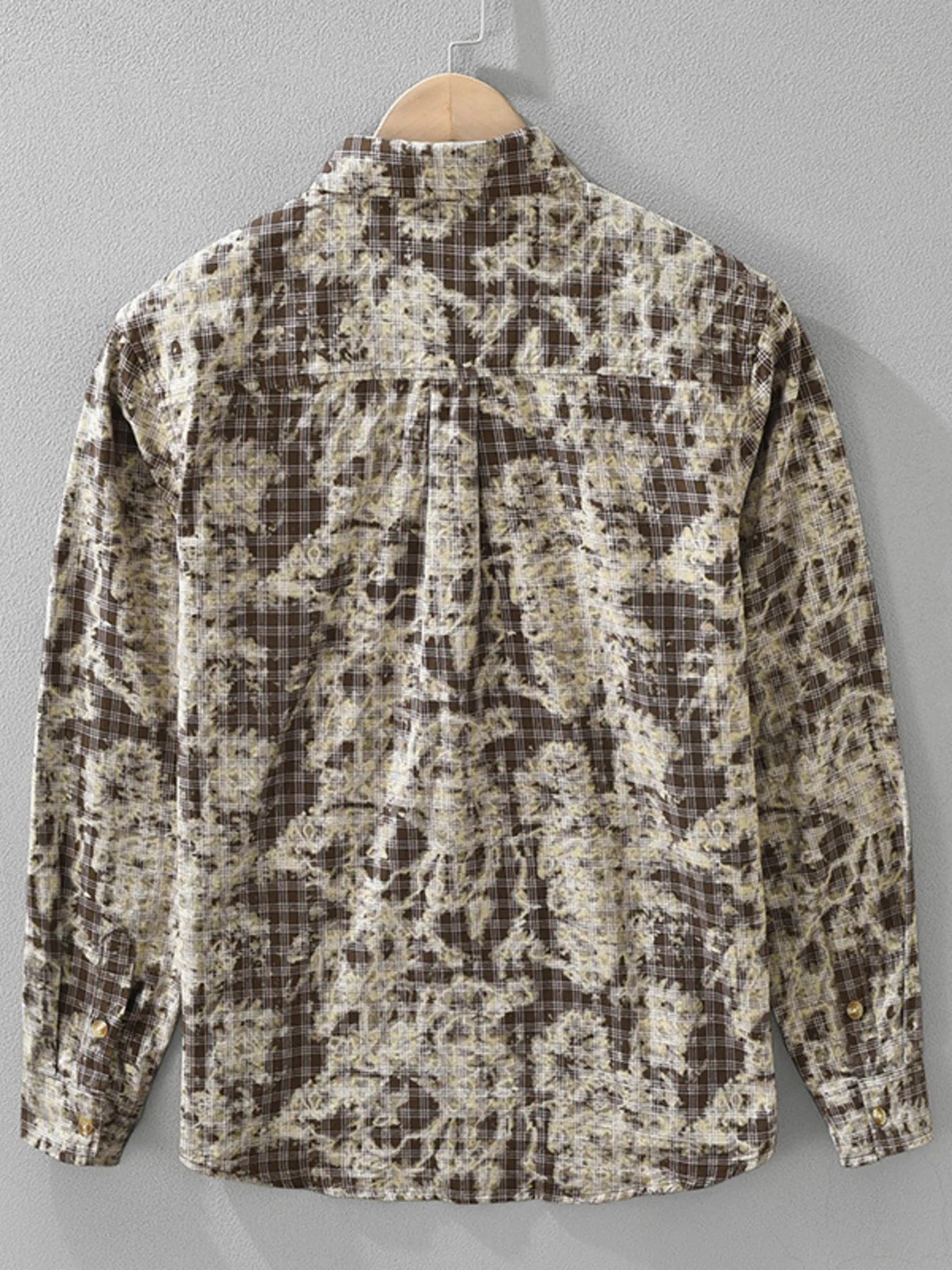 Men's Plus Size Button Up Long Sleeve Printed Shirt - Farnelli