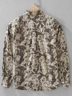 Men's Plus Size Button Up Long Sleeve Printed Shirt - Farnelli