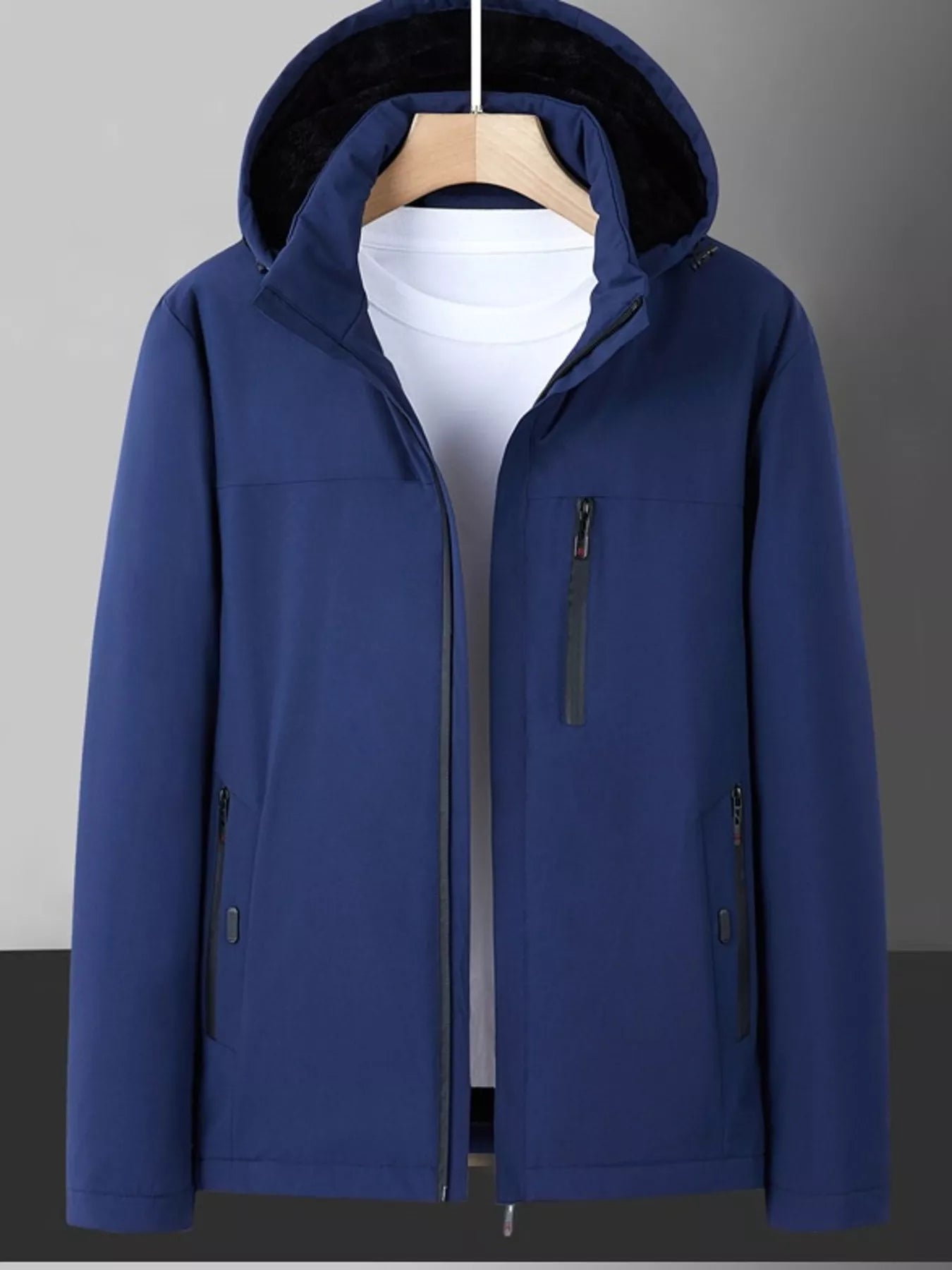Men's Plus Size Warm Fleece Lined Hooded Winter Coat - Farnelli