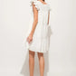 And The Why Origami Pleating Ruffled Sleeve Tiered Dress - Farnelli