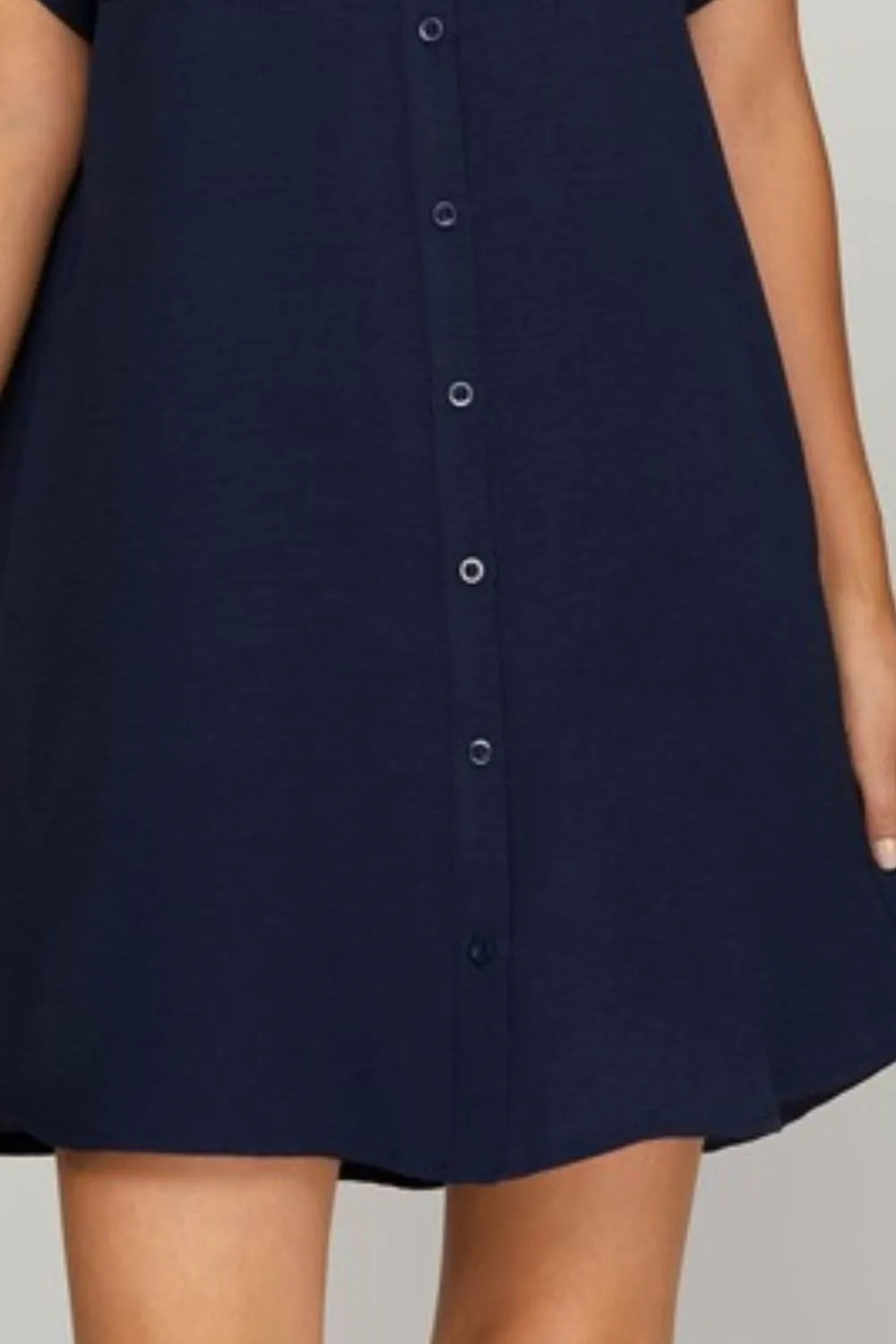 She + Sky Full Size Button Down Short Sleeve Woven Shirt Dress Plus Size - Farnelli