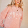 And The Why WIFEY & Heart Round Neck Sweater - Pink