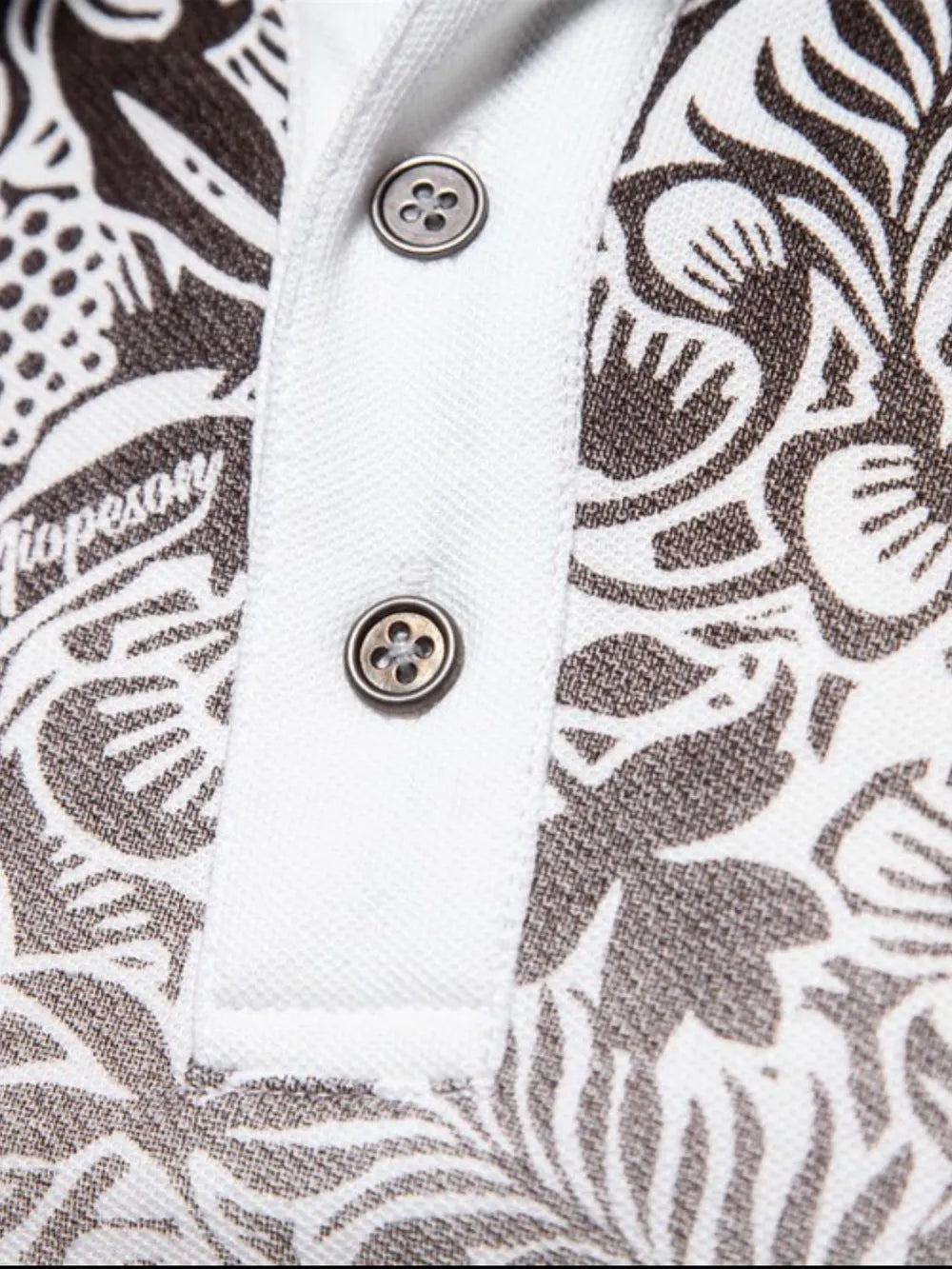 Men's Printed Collared Neck Short Sleeve Polo - Farnelli