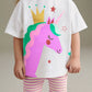 Children's Unicorn Graphic Tee and Striped Pants Set - Farnelli