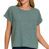 Zenana Round Neck Short Sleeve T-Shirt - ASH JADE