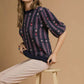 Umgee Jacquard Knit Puff Sleeve Sweater - Farnelli