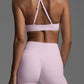 Ruched Sports Bra and High-Waisted Shorts Active Set - Farnelli