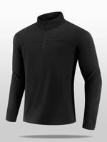 Men's Plus Size Quarter Zip Long Sleeve Sweatshirt - Farnelli