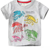 Children's Dinosaur Crew Neck Short Sleeve T-Shirt - Light Gray