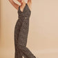 Aemi + Co Ditsy Floral Surplice Sleeveless Wide Leg Jumpsuit - Farnelli
