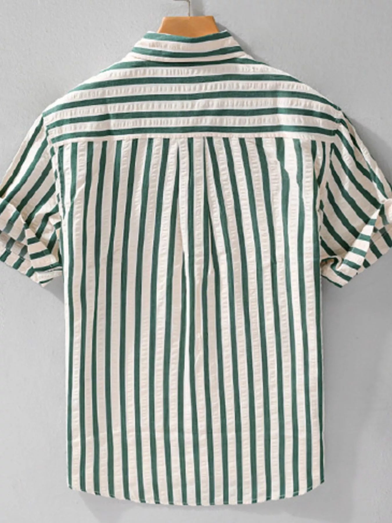 Men's Plus Size Striped Button Up Short Sleeve Shirt - Farnelli