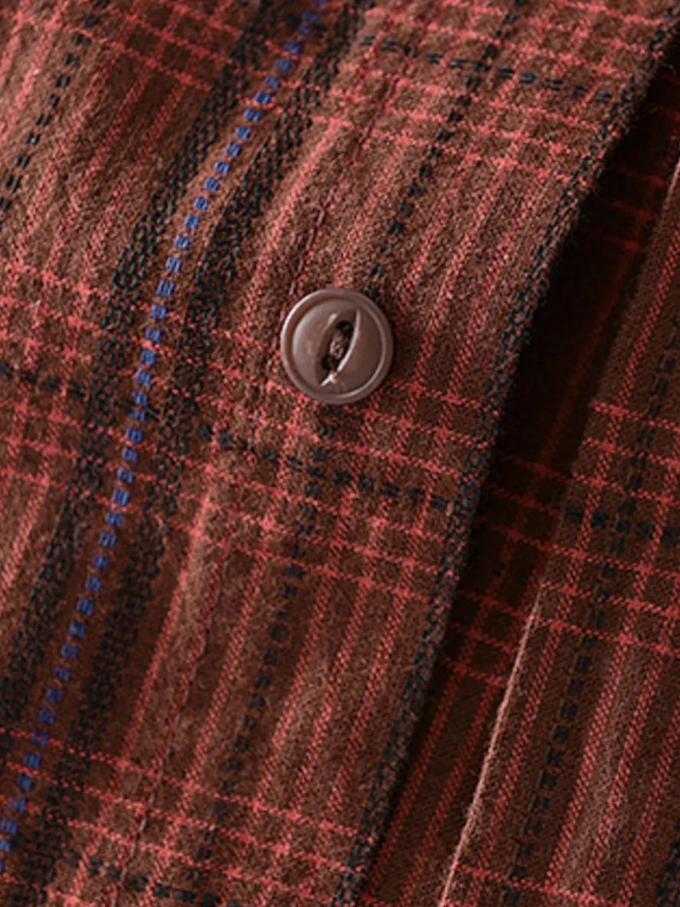 Men's Plus Size Button Up Long Sleeve Plaid Shirt - Farnelli