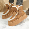 Sherpa Lined Platform Snow Boots - Brown