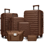 HouseOfZazla 6-piece hardside luggage set with expandable suitcases and matching duffel bags