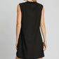Umgee Round Neck Sleeveless High-Low Curved Hemline Mini Dress - Farnelli