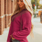 River Waffle Hooded Long Sleeve Top - Farnelli