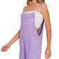 Zenana Washed Linen Knot Strap Rompers - Farnelli