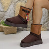 Bohemian Style Ankle Boots with Tassel Decor - Brown