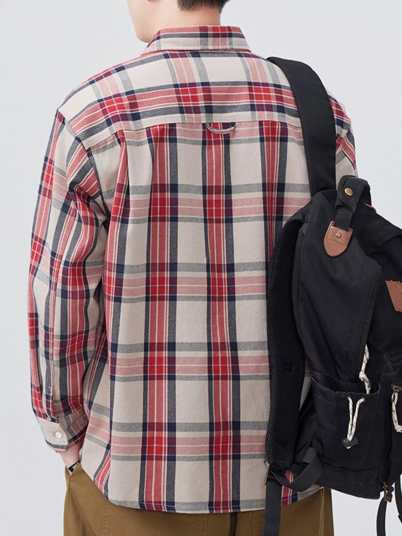 Men's Plus Size Plaid Button Up Long Sleeve Shirt - Farnelli