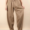 VERY J Solid Barrel Comfy Woven Pants - Mocha