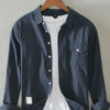 Men's Plus Size Button Up Long Sleeve Shirt - Blue