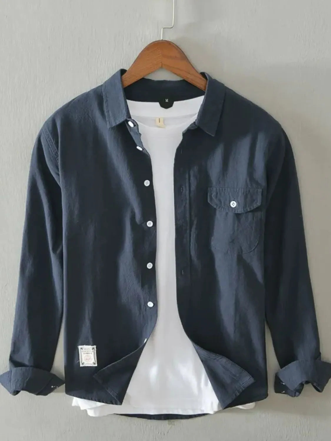 Men's Plus Size Button Up Long Sleeve Shirt - Farnelli