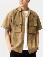 Men's Plus Size Button Up Short Sleeve Shirt - Farnelli