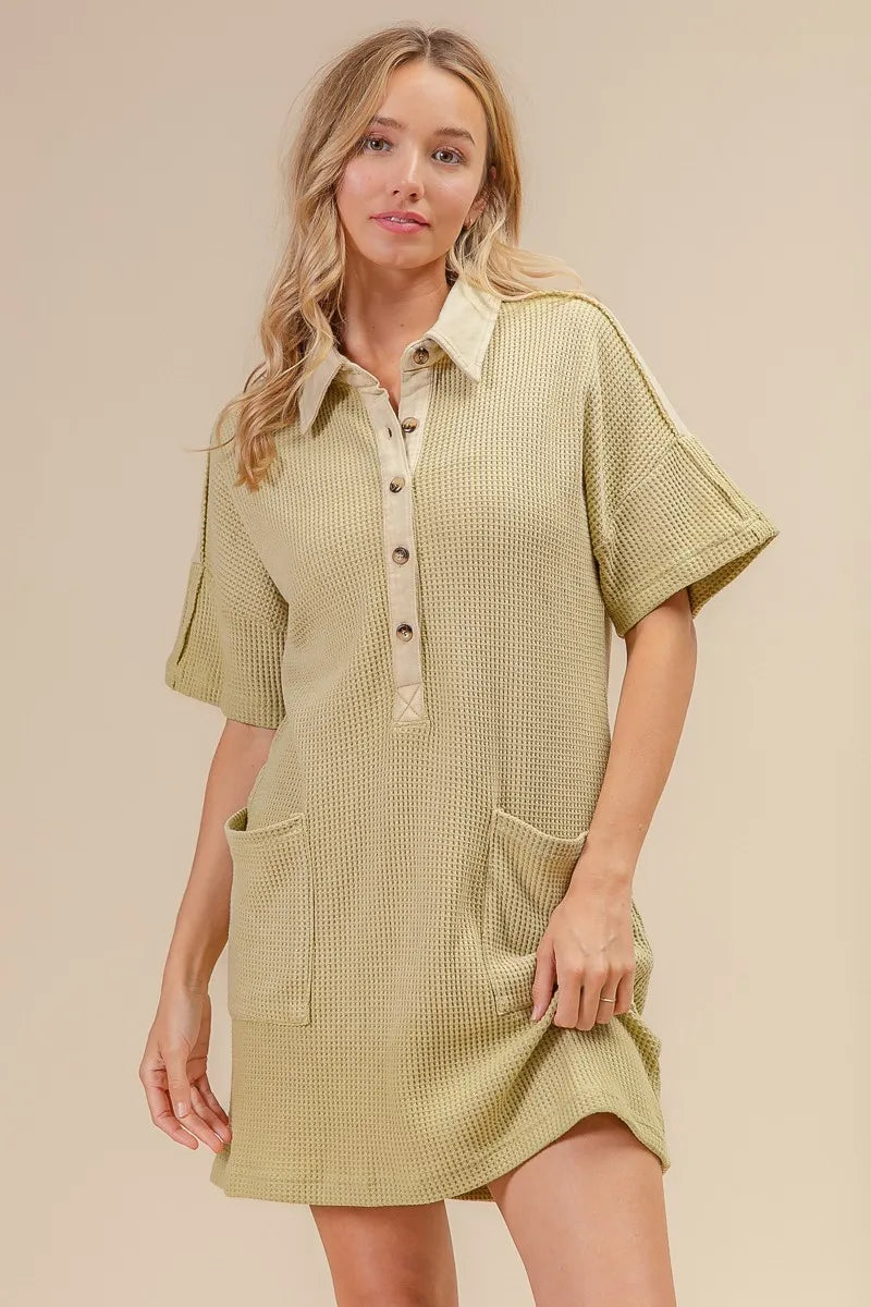BiBi Dip Dye Mineral Washed Knit Dress - Farnelli