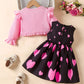 Children's Bow Dress & Ruffle Trim Cardigan Set - Farnelli