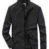 Men's Plus Size Casual Lightweight Windbreaker Jacket - Black